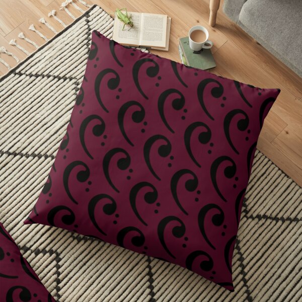 Black Bass Clef Floor Pillow
