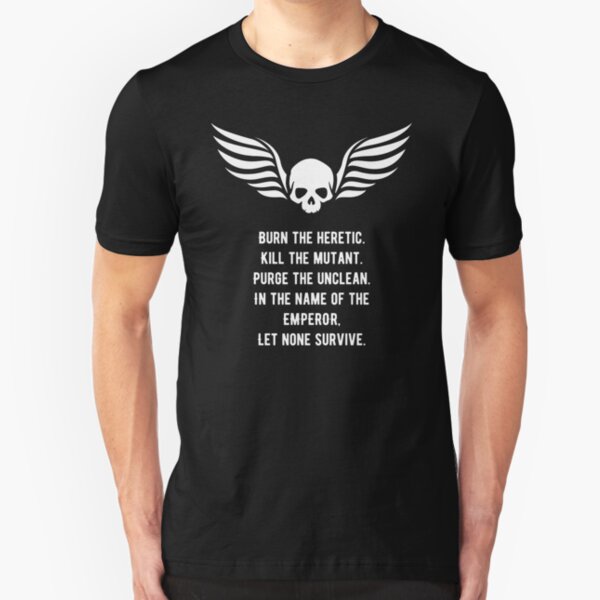 Let None Survive Wargaming Meme Slim Fit T-Shirt