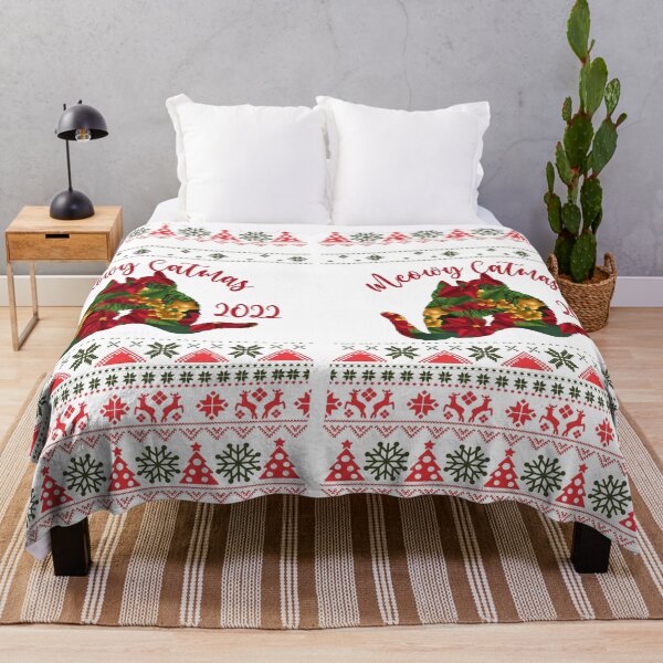 Item preview, Christmas Ugly T-Shirt Meowy Catmas 2022 Two Friendly Cats Hugging Christmas Greens Reds designed and sold by Hanlar.
