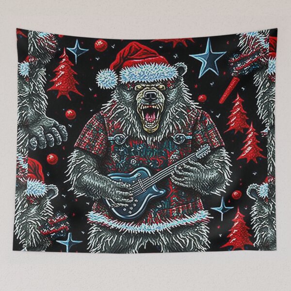 Artikelvorschau, HEAVY METAL BEAR CHRISTMAS Midjourney-KI-Kunstwerk entworfen und verkauft von davidjulie.