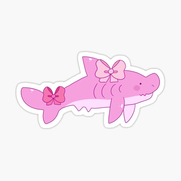 Pink Bow Shark - Shark - Sticker