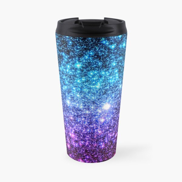  Galaxy Sparkle Stars Turquoise Blue Purple Hot Pink Travel Mug