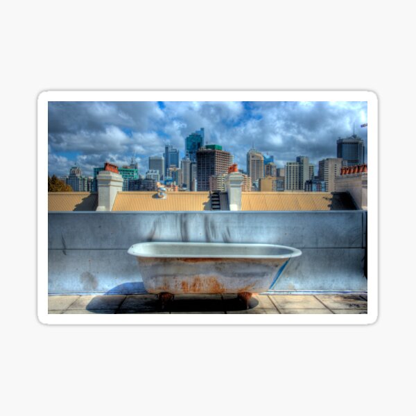 Old Bathtub on Rooftop - Darlinghurst, Sydney, Australia Sticker