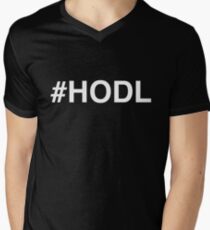 #HODL White Men's V-Neck T-Shirt