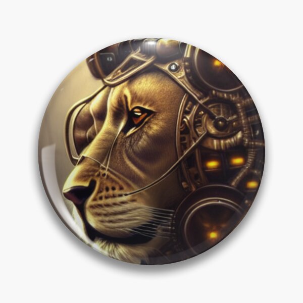 Item preview, Dystopian Wasteland Cyborg Lion designed and sold by ZenEverAI.