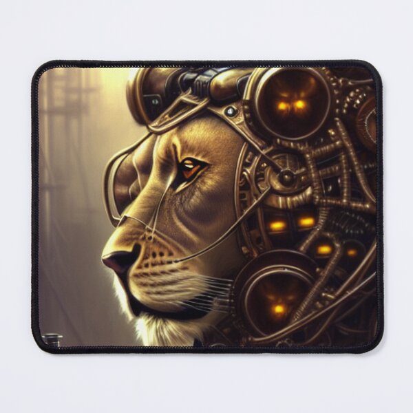 Item preview, Dystopian Wasteland Cyborg Lion designed and sold by ZenEverAI.