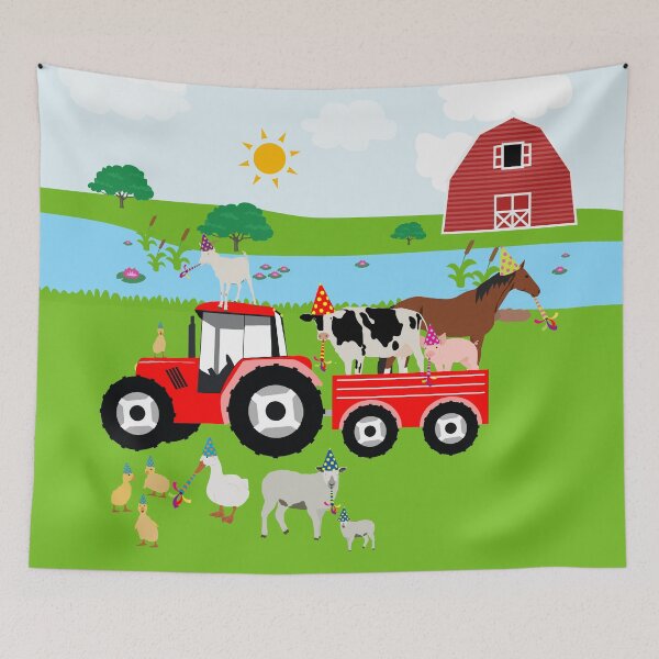 Item preview, Farm Animals & Red Tractor Birthday Party Theme designed and sold by idovedesign.