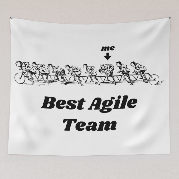 Item preview, 'Best Agile Team' Tandem Bicycle Design - Retro Illustration Design for T-shirts, mugs, phone cases and other accessories designed and sold by Ridiculam Toga.