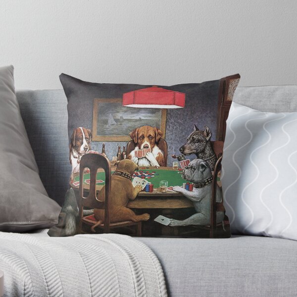 Dogs Playing Poker - A Friend In Need Throw Pillow
