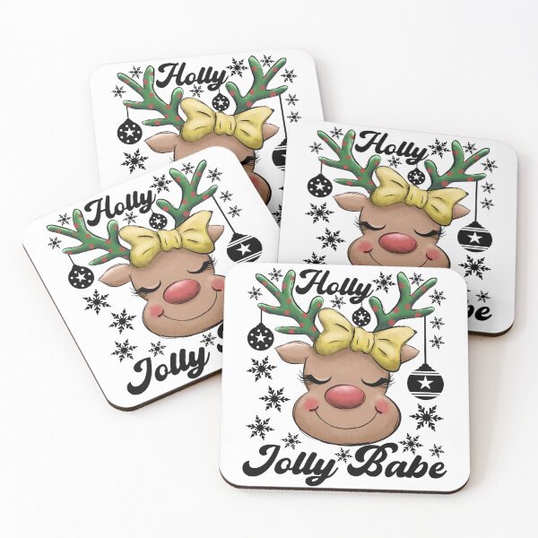 Item preview, Cute and Joyful Holly Jolly Babe Christmas Reindeer designed and sold by PearlMoonGrapes.