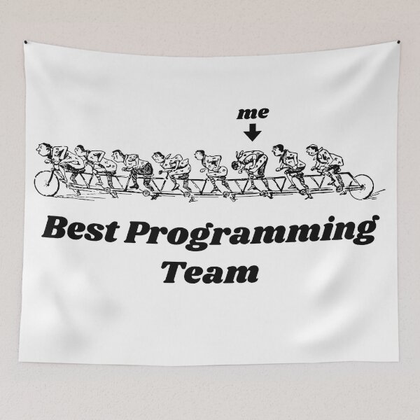 Item preview, 'Best Programming Team'  Tandem Bicycle Design - Retro Illustration Design for T-shirts, mugs, phone cases and other accessories designed and sold by Ridiculam Toga.