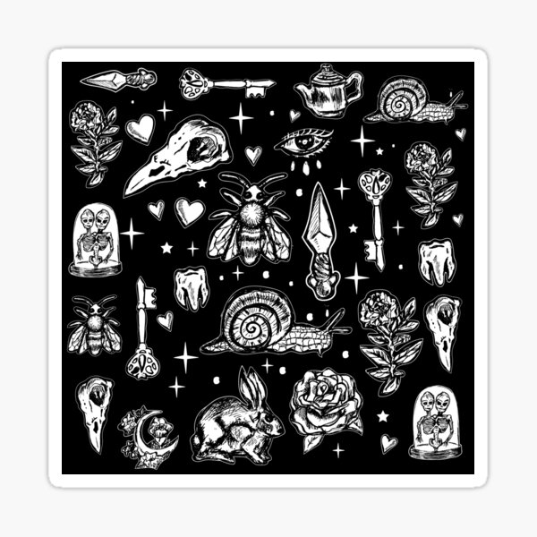 Ororabutik Set of 30 Gothic Witcher Grunge Stickers