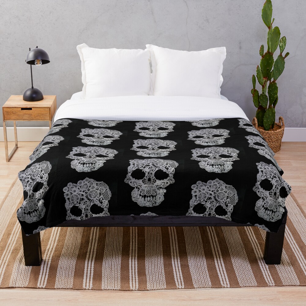 "Crochet skull" Throw Blanket for Sale by epiepi Redbubble