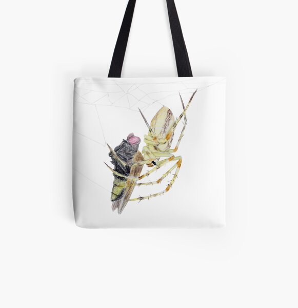 Spider caught a fly All Over Print Tote Bag