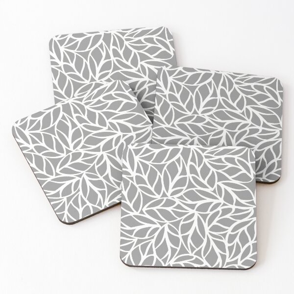 Item preview, Abstract Leaf Plant Pattern Grey White designed and sold by Penny Stanley (ICONIC FOX GRAPHICS).