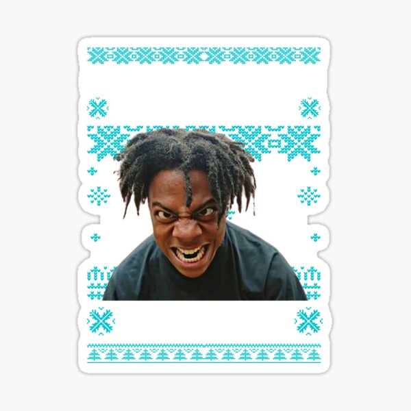 "ishowspeed sewey meme funny ugly christmas sweater" Sticker for Sale
