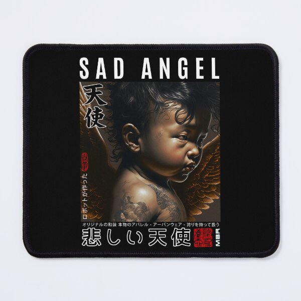 Item preview, Sad Angel | Renaissance Cute Cherub Angel With Wings – Japanese Tattooed Baby Angel Cherub designed and sold by MadeByRobots.