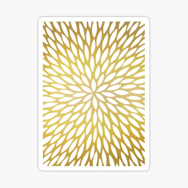 White leaves on gold Sticker