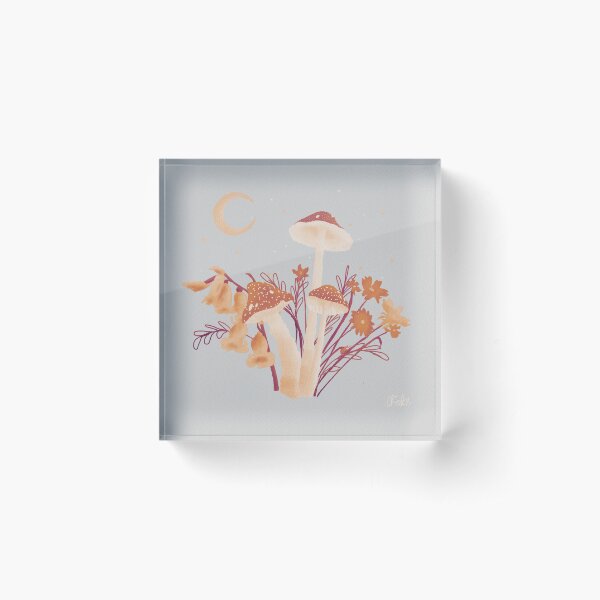 Blooms and Shrooms Acrylic Block