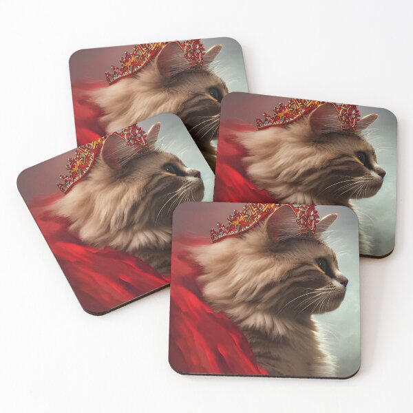 Item preview, Artistic Cat in a crown and red cape |  designed and sold by Darlingly.