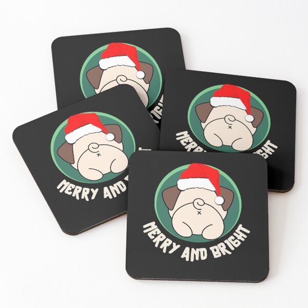 Item preview, Merry and bright,funny christmas pug butt designed and sold by reka88.