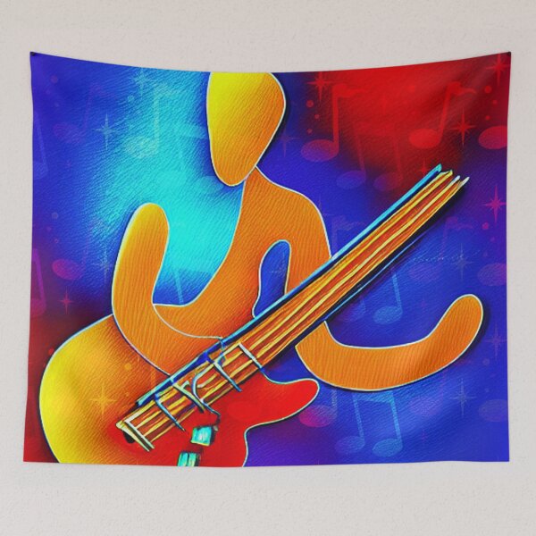 Item preview, Abstract bassist bright colors designed and sold by Artbellachi.