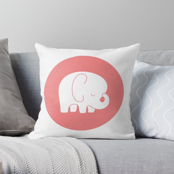 mod baby elephant Throw Pillow