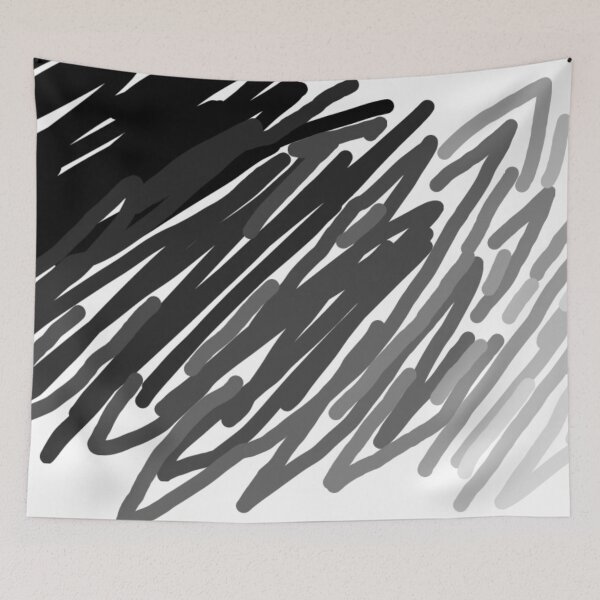 Item preview, Black Grey & White Ombre Scribble designed and sold by Lottie7777777.
