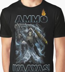 AMMO IYAAYAS Grim Reaper sickle and bomb looking down Graphic T-Shirt