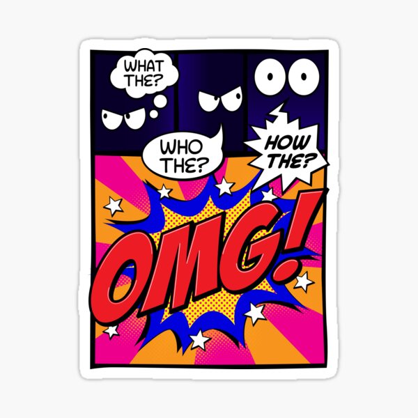 OMG Exclamation Pop Art Comic Design Sticker