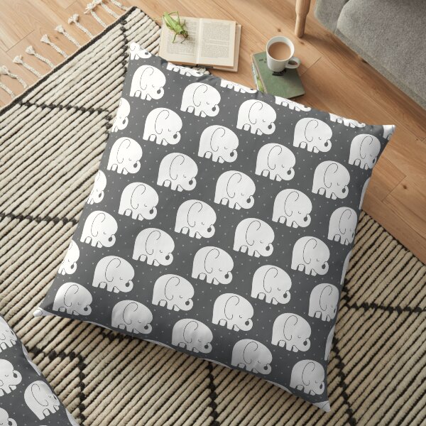 mod baby elephants grey Floor Pillow