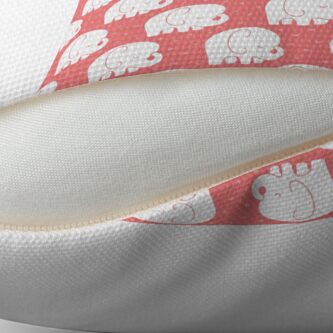 Alternate view of mod baby elephants coral Floor Pillow