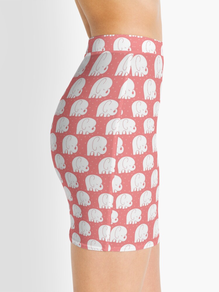 Alternate view of mod baby elephants coral Mini Skirt