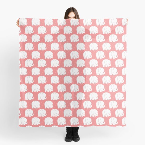 mod baby elephants coral Scarf