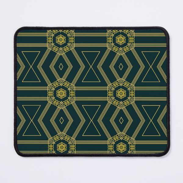 Item preview, Forest dark green and Gold Geometric Art Deco designed and sold by ScaleDesigns.