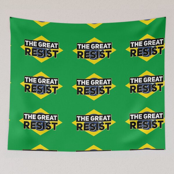Item preview, THE GREAT RESIST BRASILIAN FLAG designed and sold by GraffitiBomberZ.