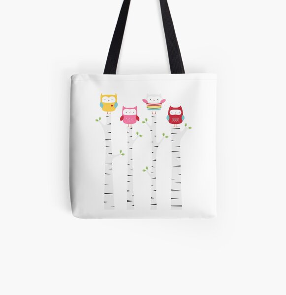 Treetop Owls All Over Print Tote Bag