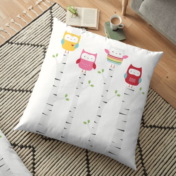 Treetop Owls Floor Pillow