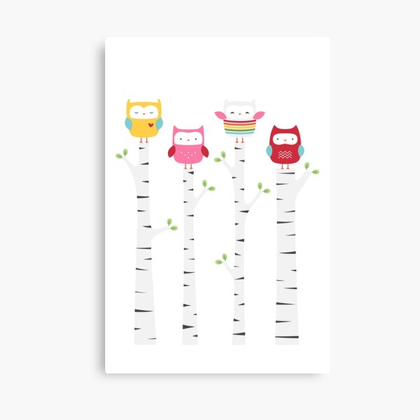 Treetop Owls Canvas Print