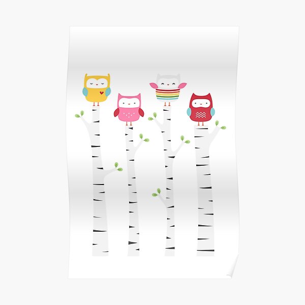 Treetop Owls Poster