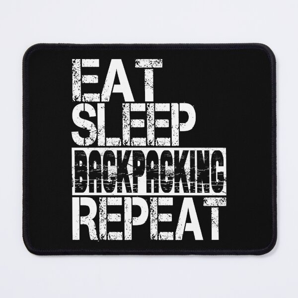 Aperçu de l'œuvre Eat Sleep Backpacking Répétez, Grunge créée et vendue par ACC .