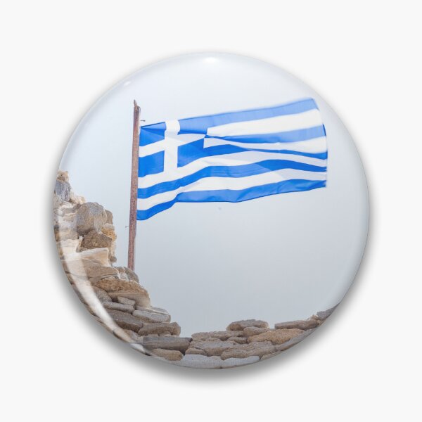 Item preview, Greek flag flying above Venetian Castle in Naoussa designed and sold by jessicagoodsell.