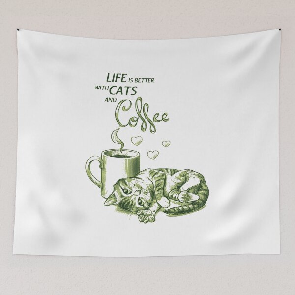Item preview, Life Is Better With Cats And Coffee designed and sold by Ali K. Alobaidi.