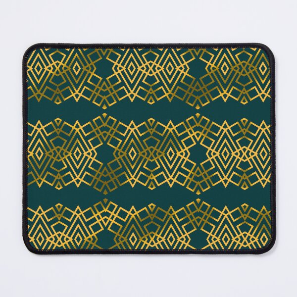 Item preview, Dark Green and Gold Geometric Art Deco Pattern designed and sold by ScaleDesigns.
