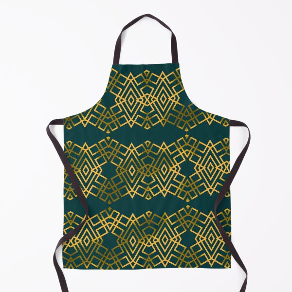 Item preview, Dark Green and Gold Geometric Art Deco Pattern designed and sold by ScaleDesigns.