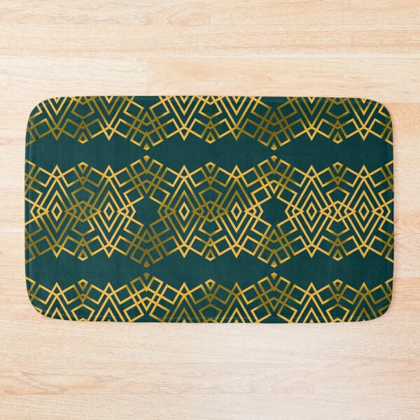 Item preview, Dark Green and Gold Geometric Art Deco Pattern designed and sold by ScaleDesigns.