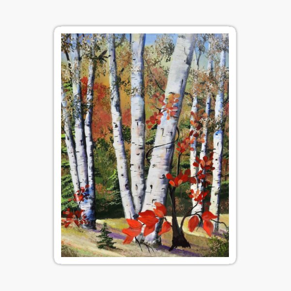Herbst Birke Sticker