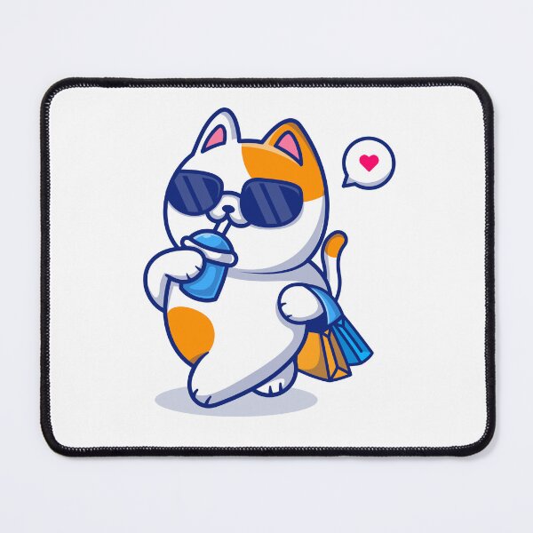Item preview, cute cat drink holding bag cartoon, illustration, cute pet animal designed and sold by diksha021.