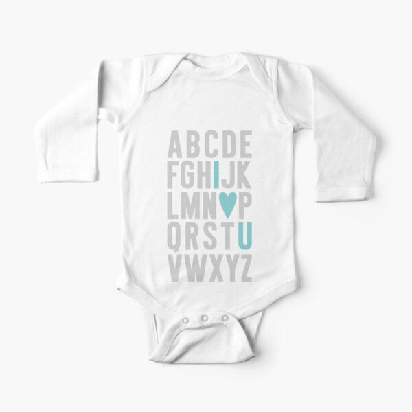 ABC I Love You Blue Long Sleeve Baby One-Piece