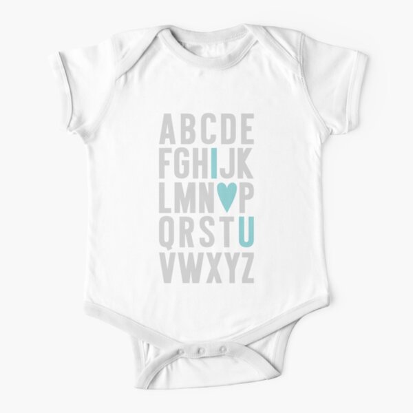 ABC I Love You Blue Short Sleeve Baby One-Piece